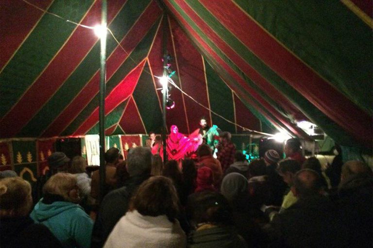 photo of the interior of a moroccan tent for outdoor events and music festivals